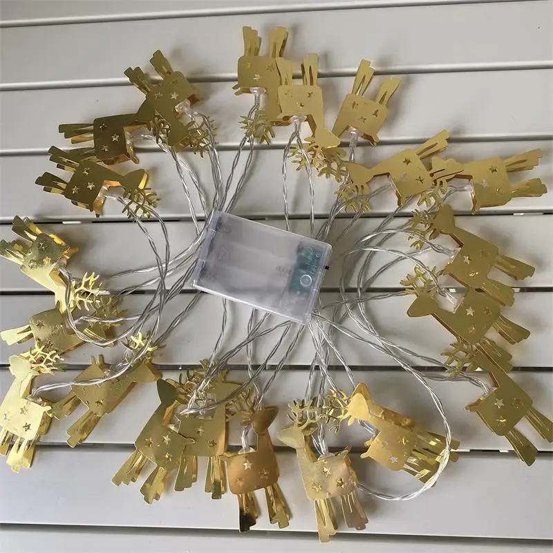 Top Sale  holiday lighting Battery Operated  1m 2 m 3 m 10  20 LED  Metal Deer   Fairy  String Lights for home room Decor