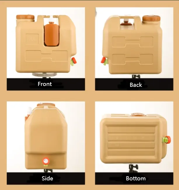 BPA-Free 20L Plastic Water Storage Bucket with Tap Hand Sanitizer Bottle for Camping Drinkware Product