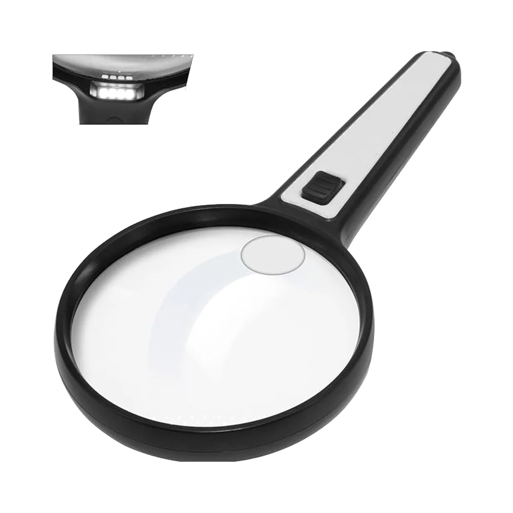 magnifier for coins 5X 15X Portable Handheld Magnify Glass Lampwith Light - Reading Magnifier for Books with LED Light