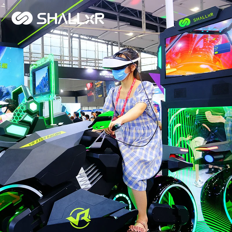 ShallxR Interactive Games HD Screen Wind Motion Ride Simulator VR Motor Racing Game Machine