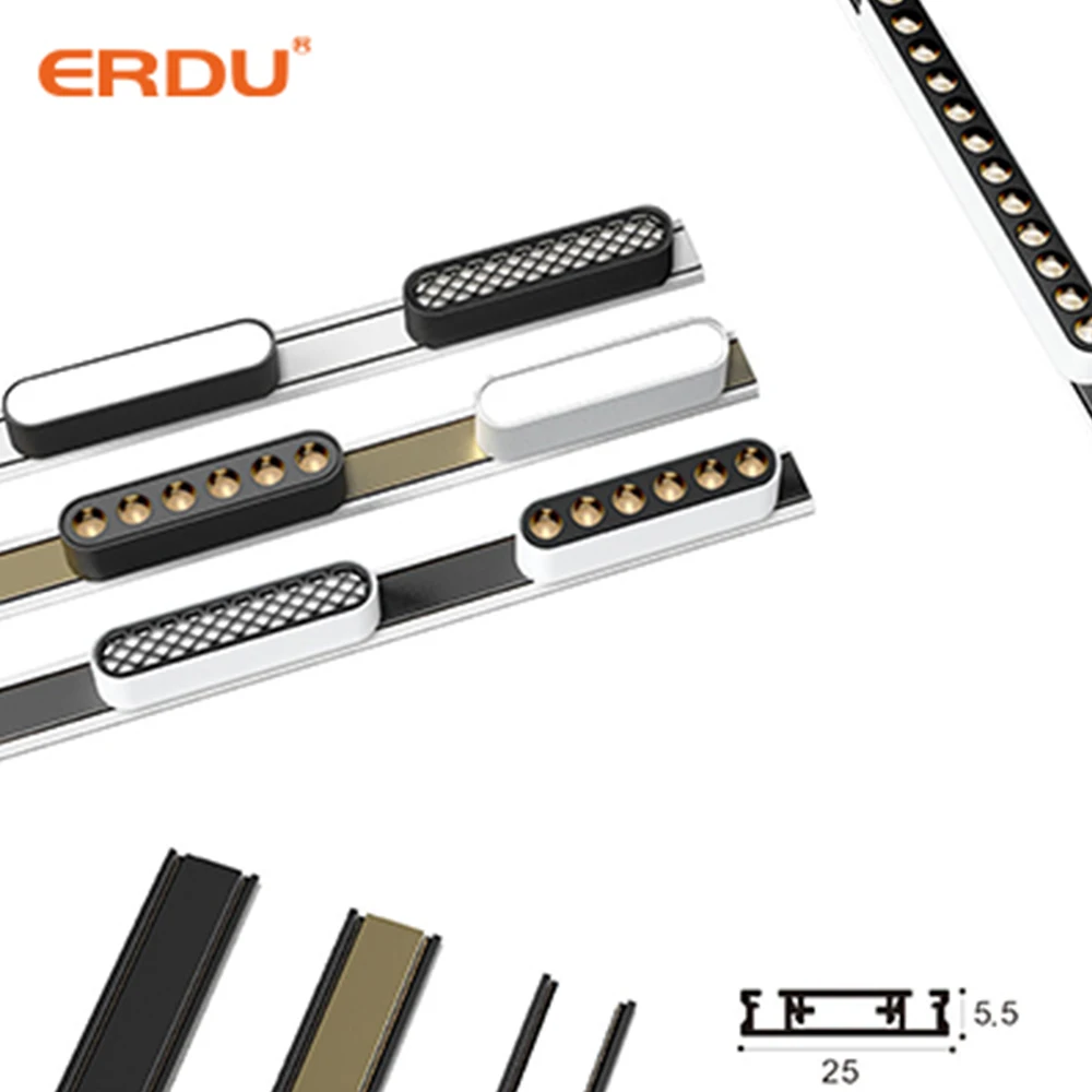 ERDU Smart Tuya Dimmable Led Lights for Home 48v Cob Spot Linear Rail Light System Led Magnetic Track Light