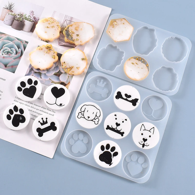 Factory Manufacturer DIY 3D Handmade Animal Cat Dog Pet Tag Silicone Mold for Epoxy Resin Making