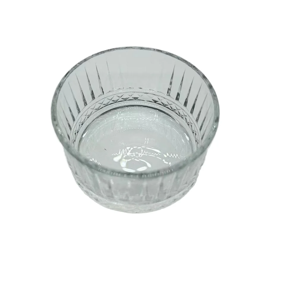 Mini Glass Bowl Set New Design High White Clear Engraving Large PP Serving Mixing Bowl for Sauce 6pcs Set Commercial Food Use