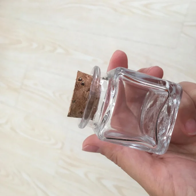 30ml glass saffron jar with cork and shirking sleeves  storage jar for saffron small glass jar for gift
