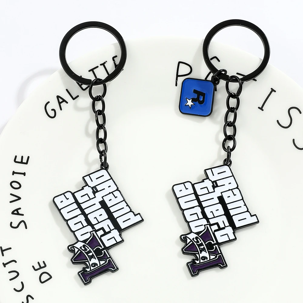 Game GTA V Grand Theft Auto 5 Keychain Pendant Key Chain Metal Holder Key Ring Fans Gift Jewelry Accessories PS4 Xbox PC Keyfob