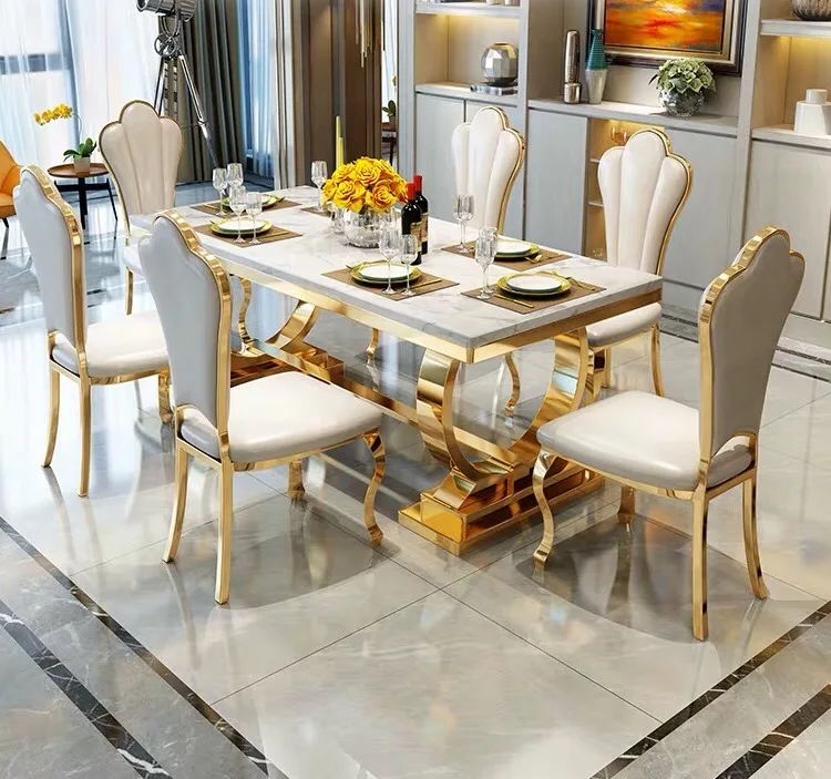 2024 marble dining table set Artistically designed exalted table