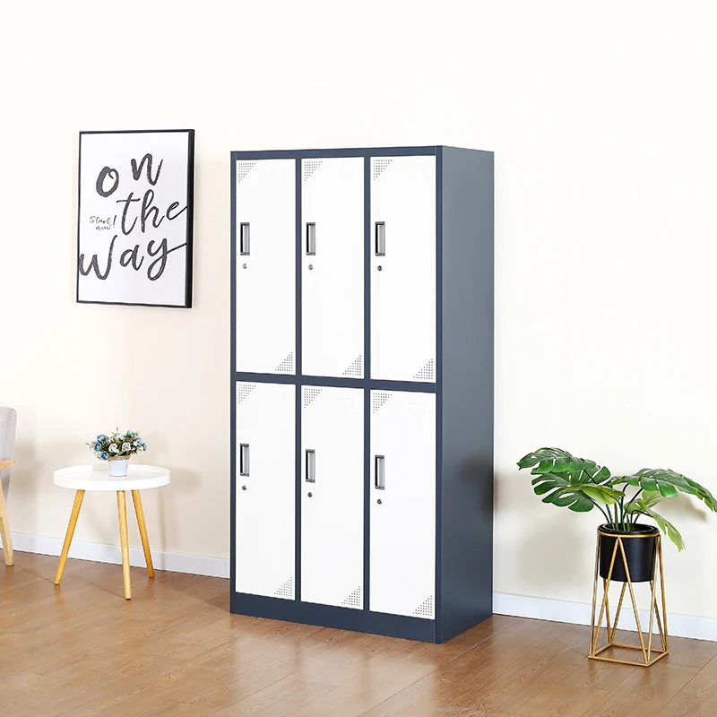 6 Door Steel furniture Gym School used Storage Metal Cabinet Locker