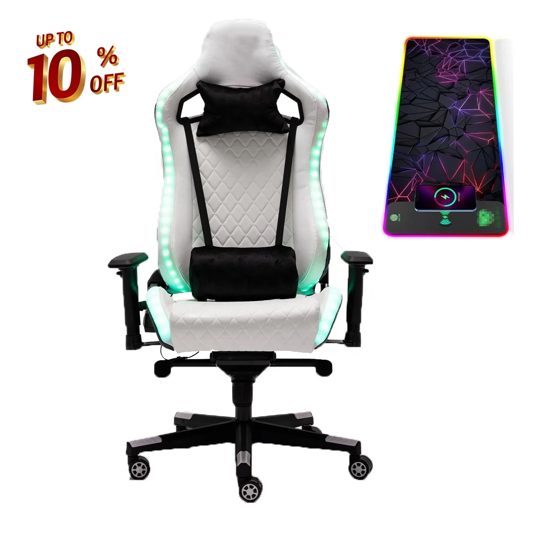Wireless Charging RGB Science Fiction Gaming Chair Free Shipping Best Sillas Gamer Brazil Big Size RGB LED Gaming Chairs