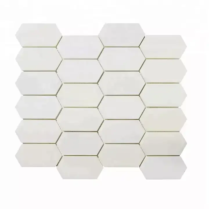 Top Sell Factory Price Danby White Long Hexagon Mosaic New Design Tile