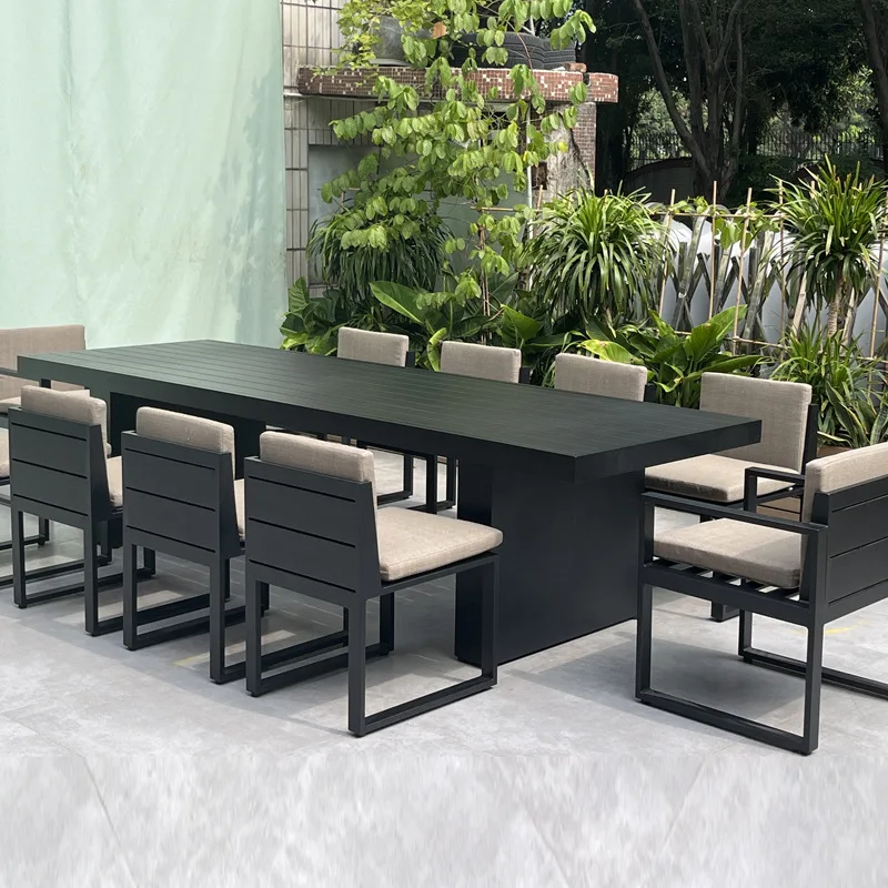 Defaico Modern Design Furniture Good Quality Dining Set Outdoor Restaurant Aluminum Dinning Table and Chair Set