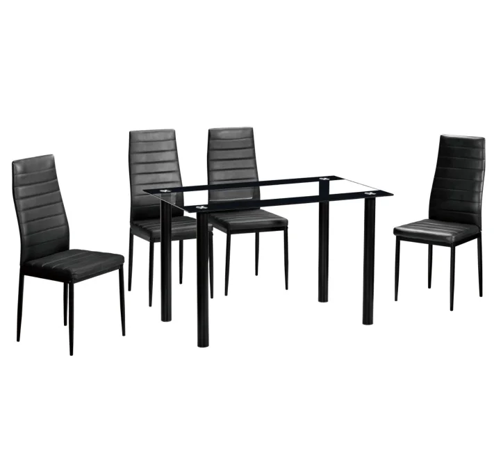 Прямая продажа с завода, современный минималистичный обеденный стол и стул из закаленного стекла для ресторана