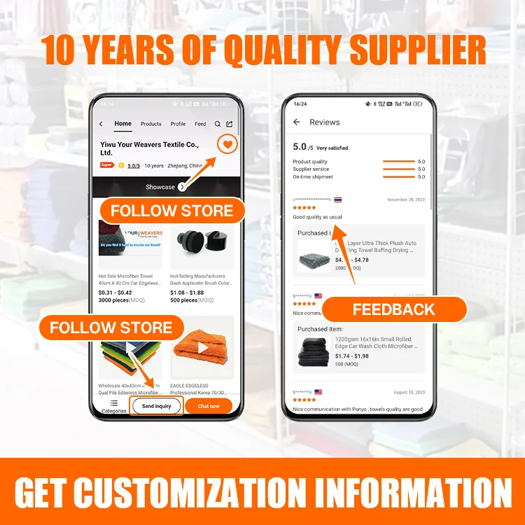 OEM Custom Microfiber Towel Car 1400GSM 80x50cm Detailing Quick-Dry Super Absorbent Twisted Loop Car Cleaning Drying Towels