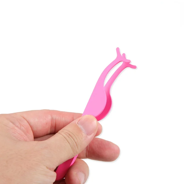 Custom Pink Eyebrow Clip Lash Eyelash Straight Extension Private Label Tweezers Curler Applicator Tools Mini Set