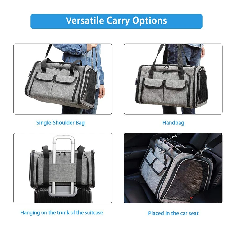 
New developed arrival design two door sides double expandable pet carrier for cats 