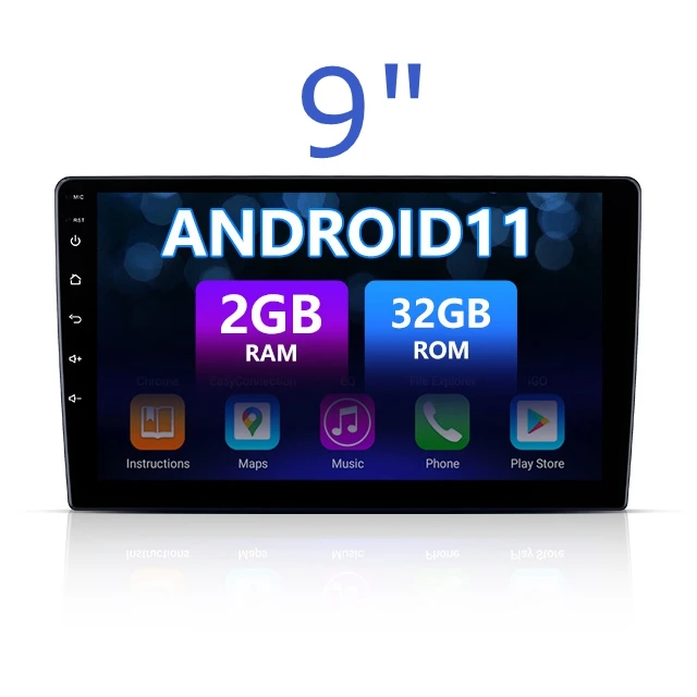 car android11.0  9 inch touch screen car dvd player android sterio 2+32GB for car wifi ahd bt gps navigation