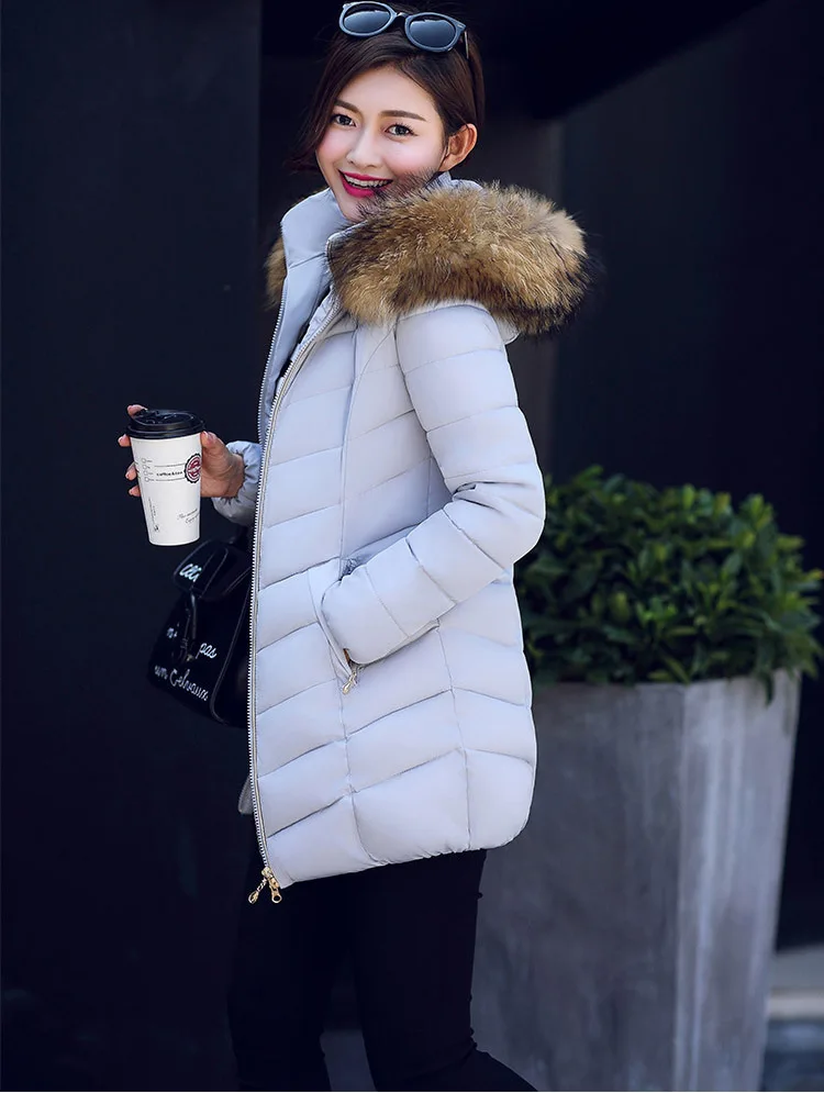 Oem Big Fur Collar Winter Breathable Down Jacket Hooded Snow Coat Jaqueta De Frio