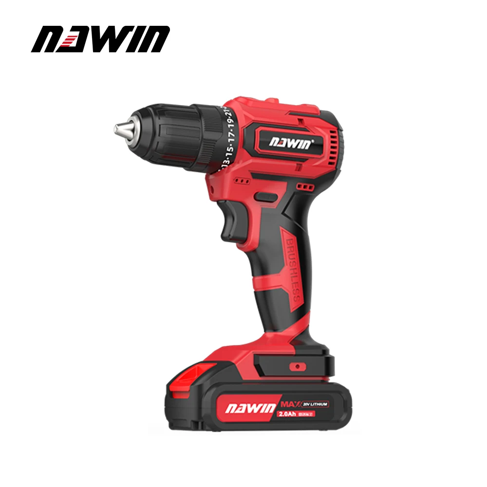 NAWIN RTS 10mm 21V Brushless Bor Cordless Impact Drill Industrial Electric Portable Power Drills
