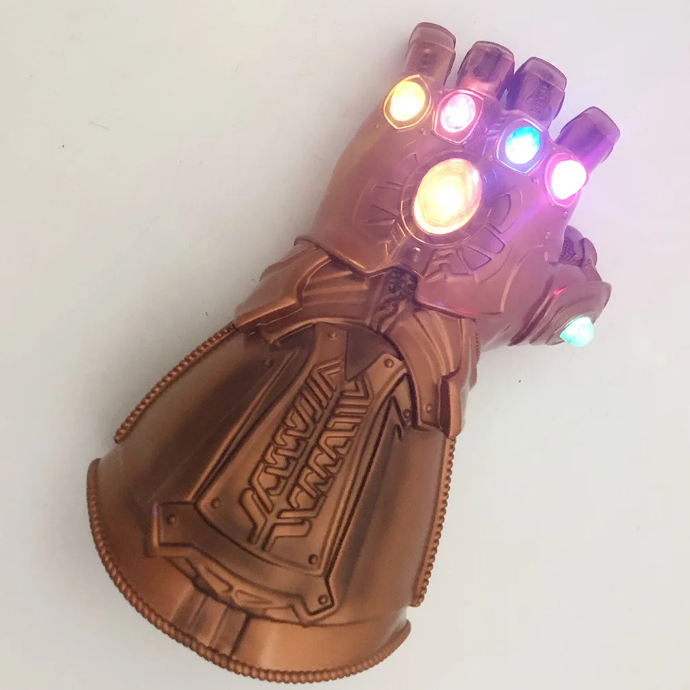 Высококачественная перчатка Thanos со светодиодной подсветкой ПВХ для косплея костюм мужчин/детей X0534