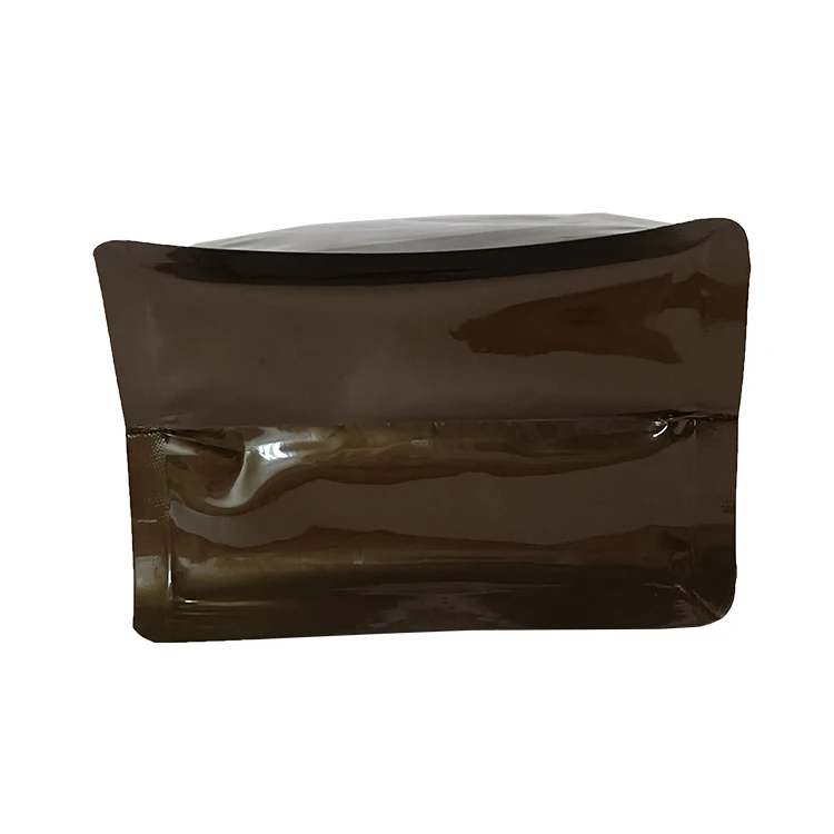 customized  kraft compostable empty flat bottom coffee packaging bags custom printed with valve and zipper