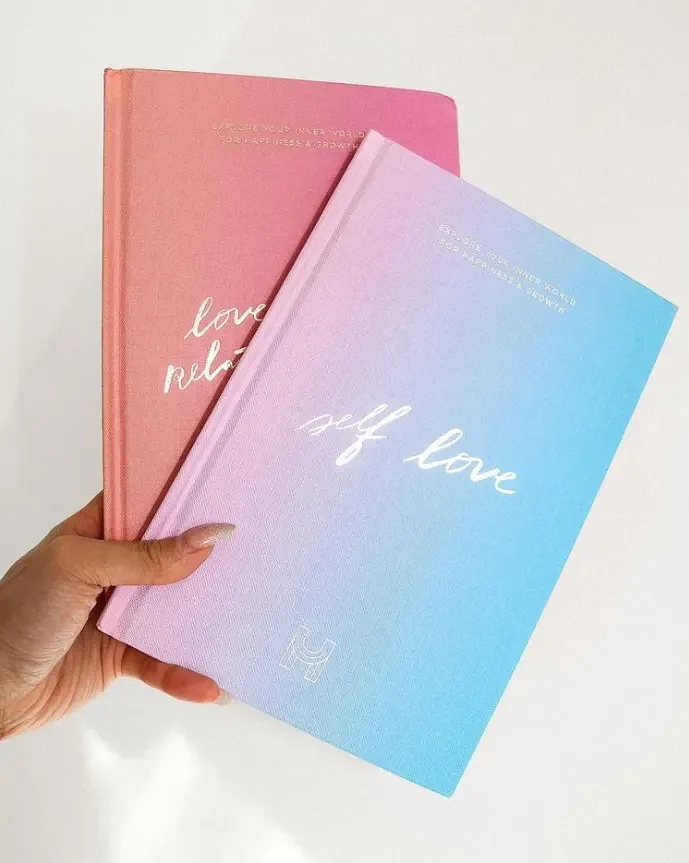 Custom Logo Hardcover Gratitude Self Care Wellness Manifestation Happiness Diary Embossed Gemstone Infused Dream Journal