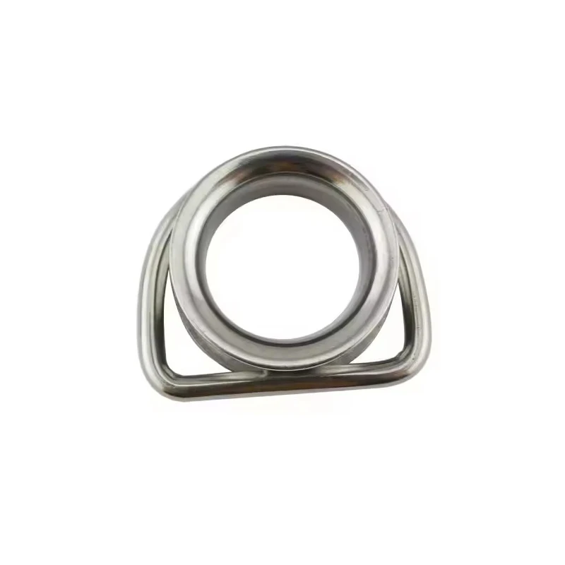 M6/8 316 Stainless Steel Wire Rope D Ring With Round Shave Thimble For Sun Shade Sail Corner