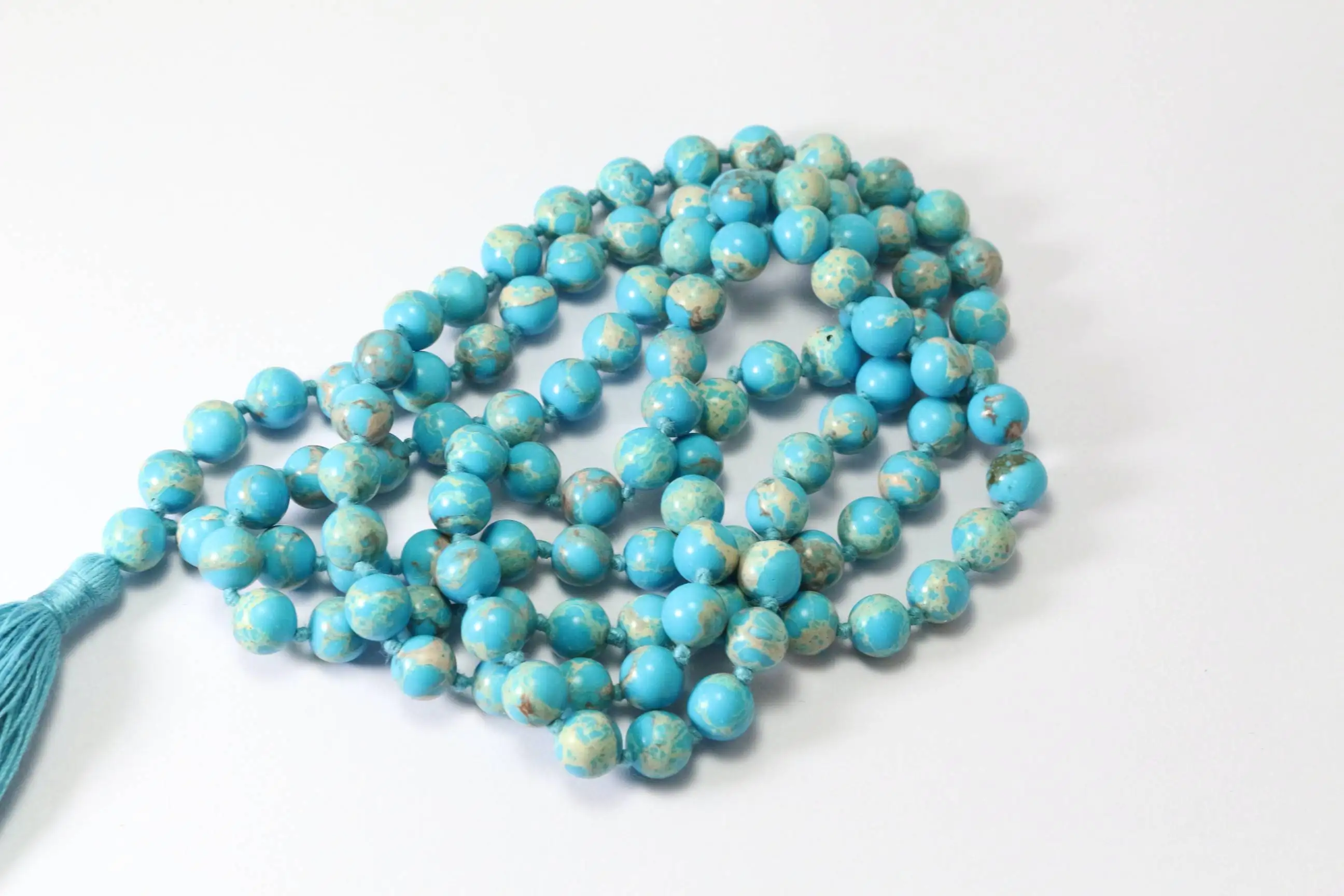 Top Quality Natural Turquoise Howlite 108 Beads Tassel Necklace Jewelry For Dress Accessories Wholesale Factory Price