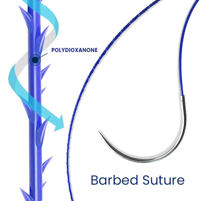 Sterilized medical disposable absorbable pdo Surgical suture with needle