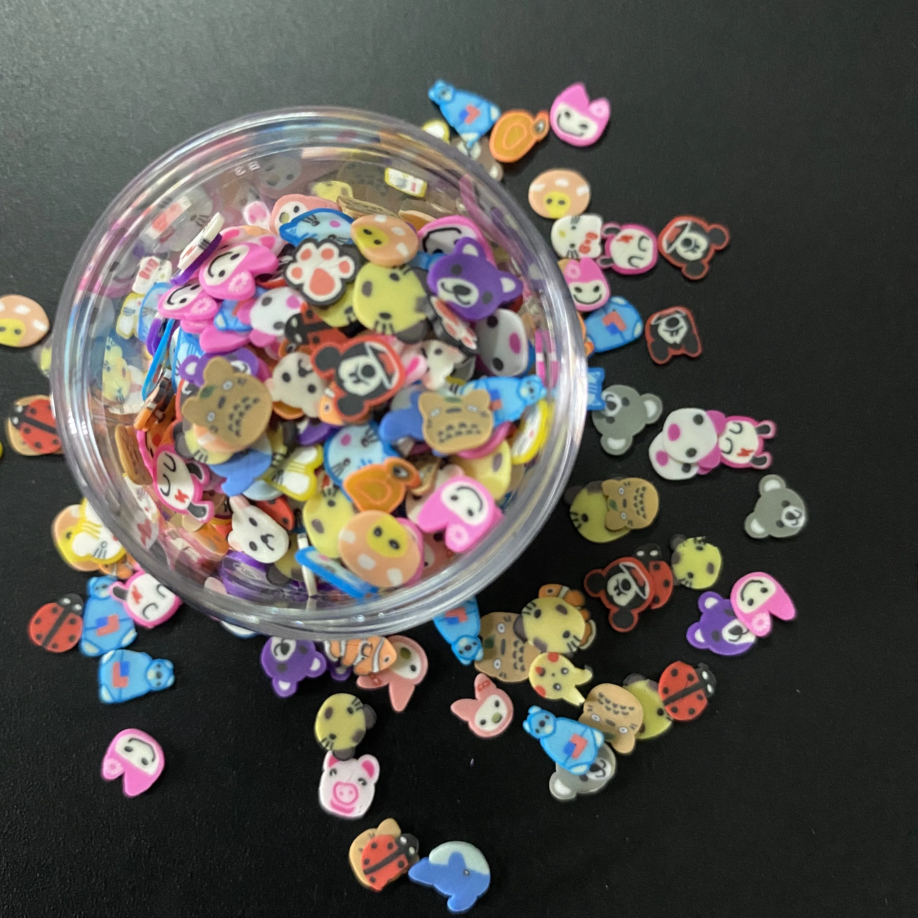 Hot Selling Polymer Clay Slice Leaf Heart Mixed Glitter Wholesale Bulk Fruit Candy Slices