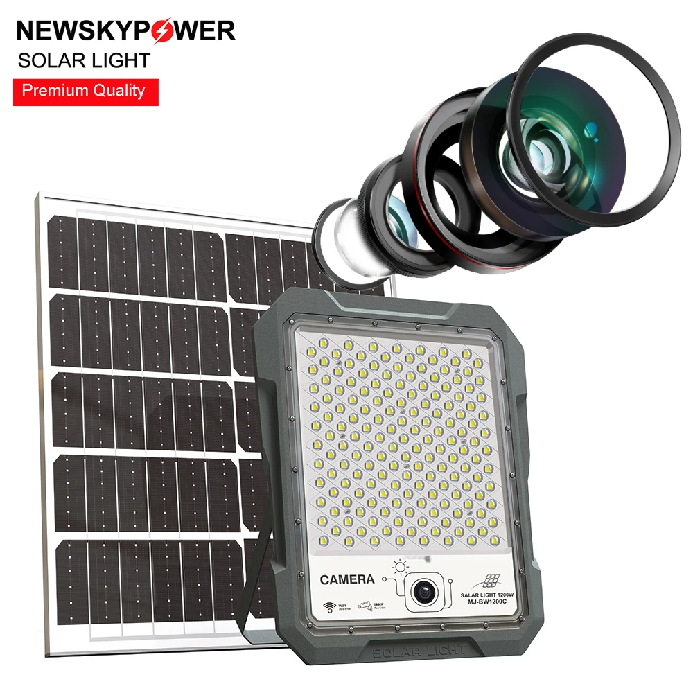 MJBW1200C Солнечные прожекторы уличные водонепроницаемые домашние складские охранные солнечные фонари с камерой