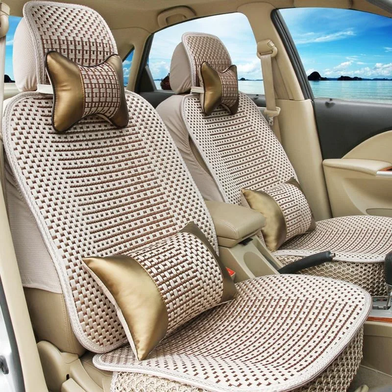 Auto Accessories summer seat cushion for car ice silk breathable universal car cooling seat cushion girly seat cover car beige