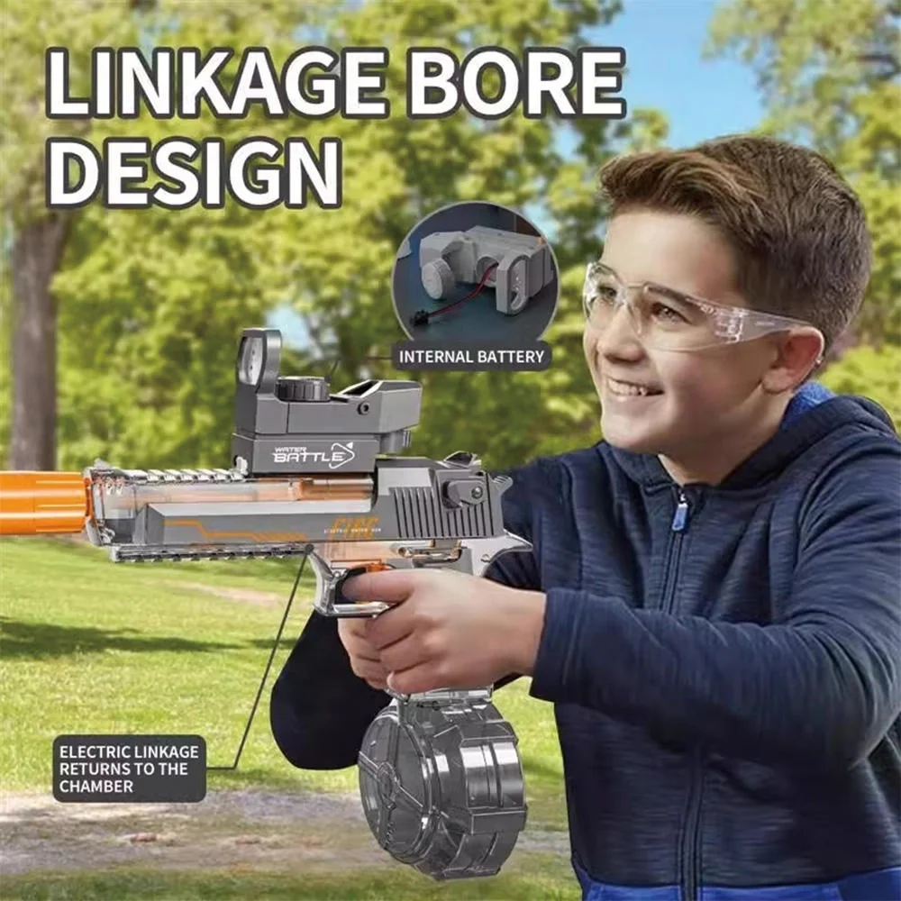 Children Outdoor Toys New 2 in 1 Desert Eagle Electric Water Gun With Manual Electric Automatic Squirt Water Gun Toys for Kids