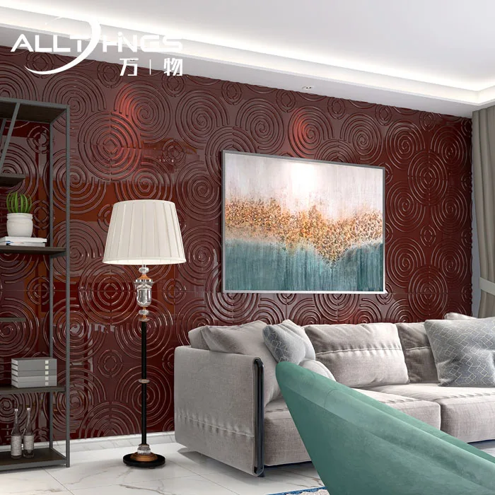 Various Colors Indoor Decorative Wallpaper luxury PVC 3D Wall Panel TV Background Wall Board With Cheapest Price