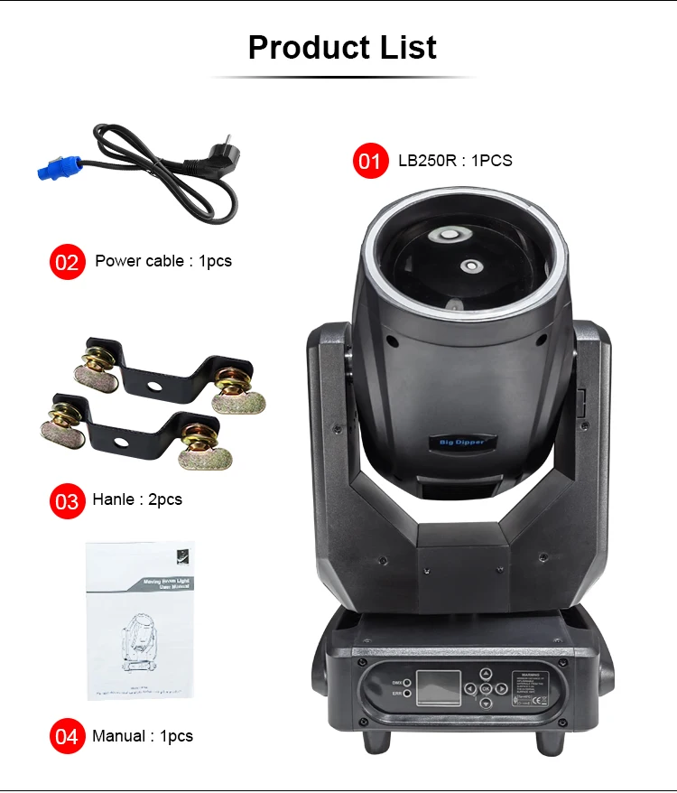 Big Dipper 250w 260w Sharpy Beam Light Professional Stage Lights With Led Strip For Events