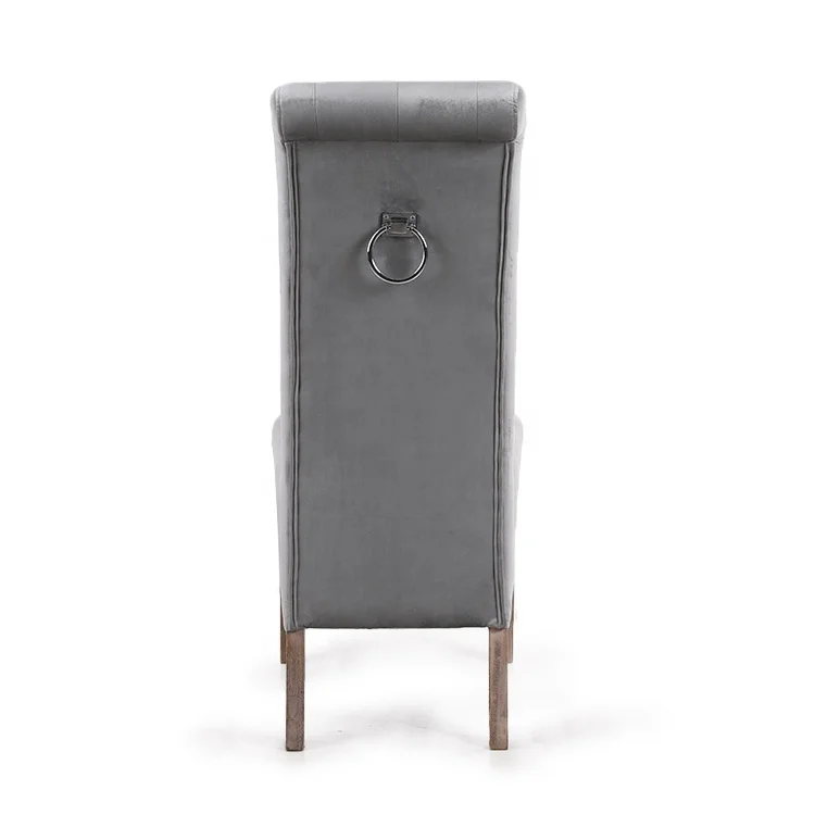 Anji Kaseihomeland New style Custom Designed Luxury Grey Velvet Dining Chairs