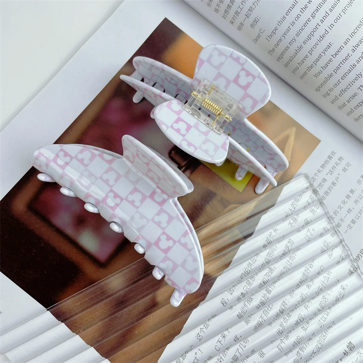 Fashion Acetate Hair Claw Multi-color Cartoon Pattern Large Claw Clip 4.2 Inch Big Hair Claw for Women Girls