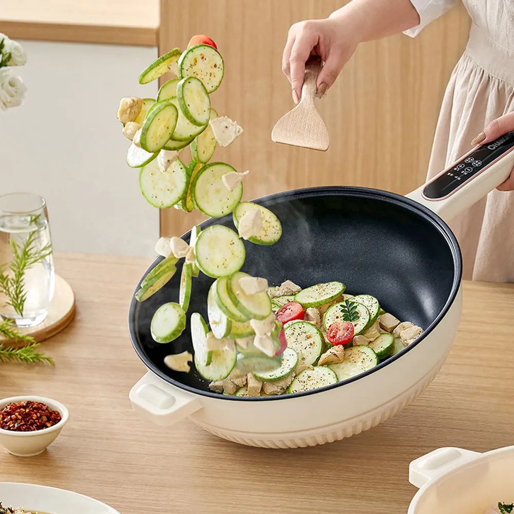 New Best Home Non Stick Electric Skillet Table Hotpot Cooking Pot Temperature Control Multifunctional Smart Electric Frying Pan