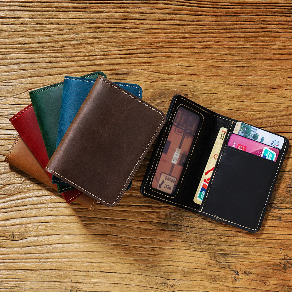 New Arrival Genuine Cowhide Certificate Card Holder Full Grain Leather with Authenticity Certificate for ID or Credit Cards