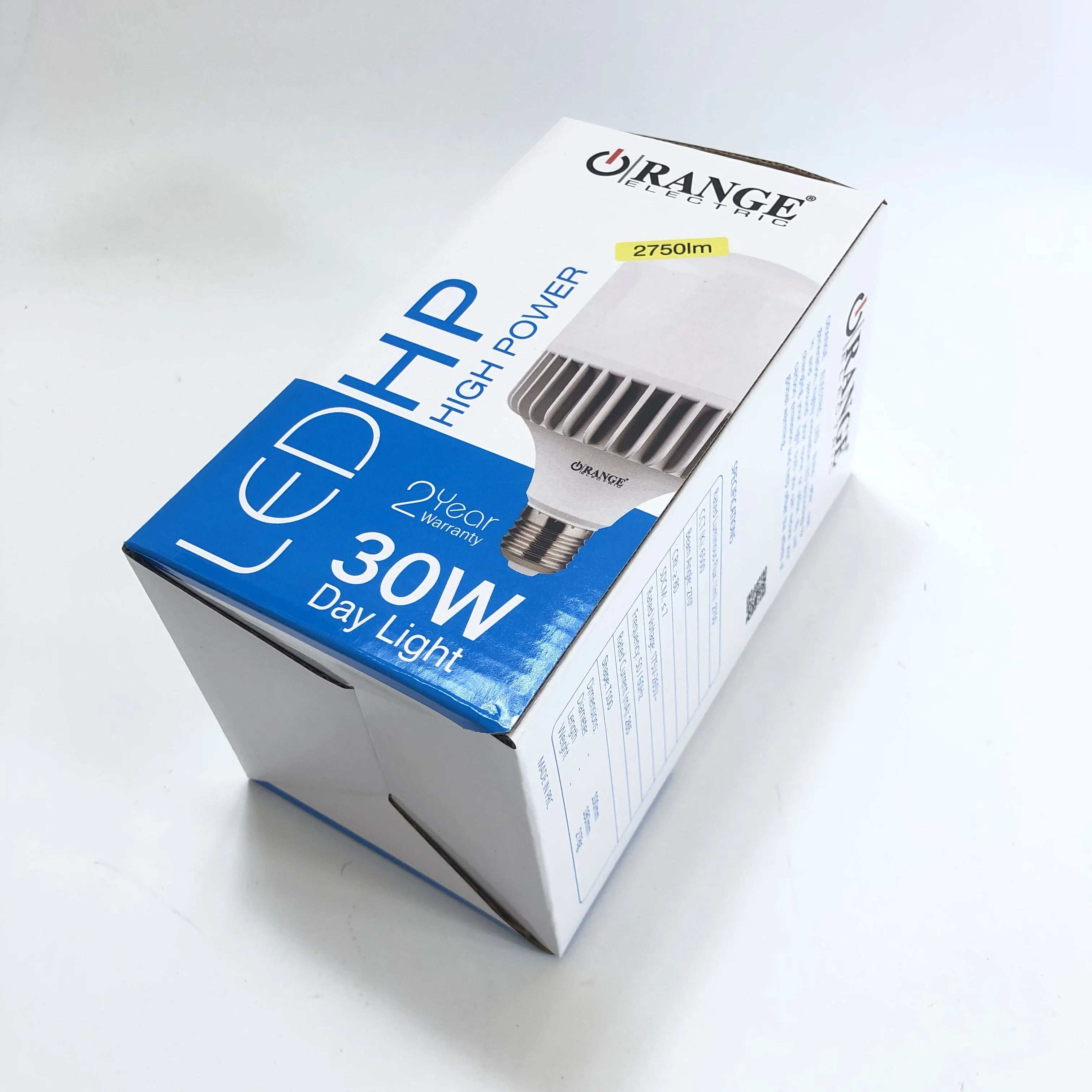 30W Day light of high power blue LED light bulb paper box made of corrugated board custom size and logo
