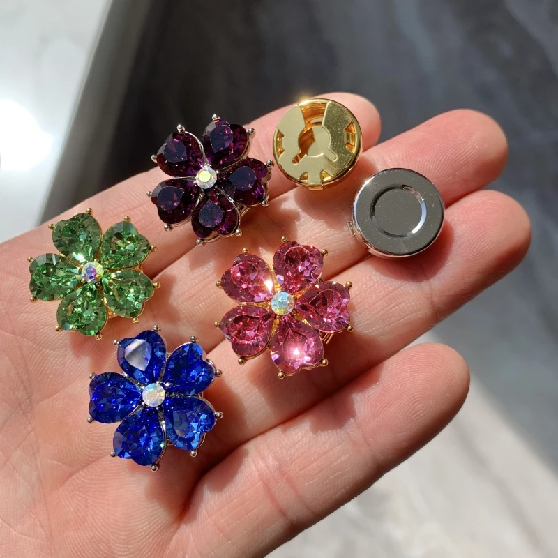 New Design Button Cover Clasp Universal Invisible Button Shirt Decorated With Anti-slip Button DIY Crystal Brooch Cufflinks