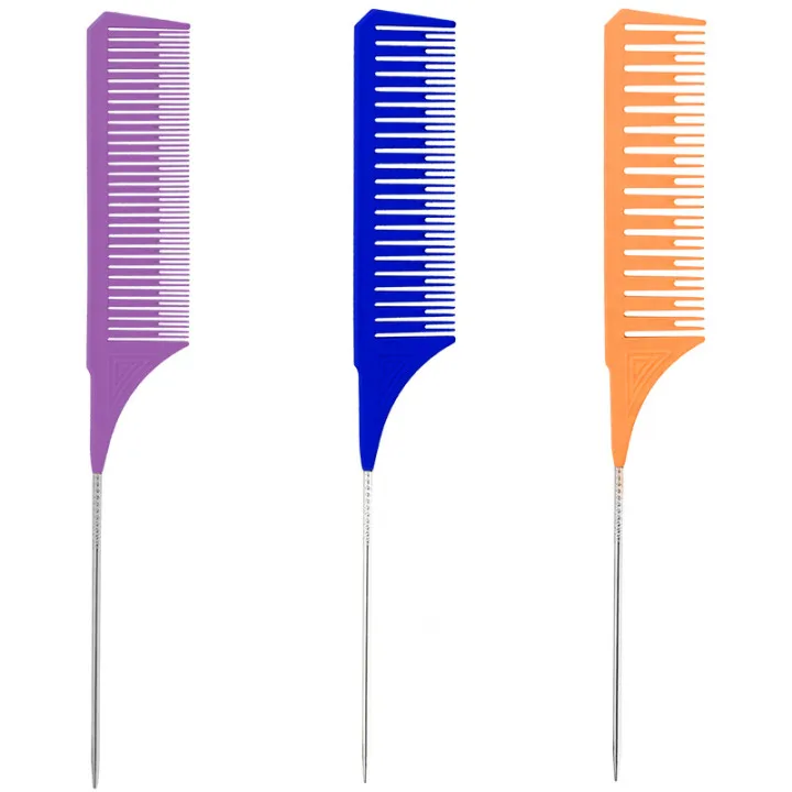3 Sizes Premium Highlighting Comb Set Professional Weaving Styling With Rat Tail