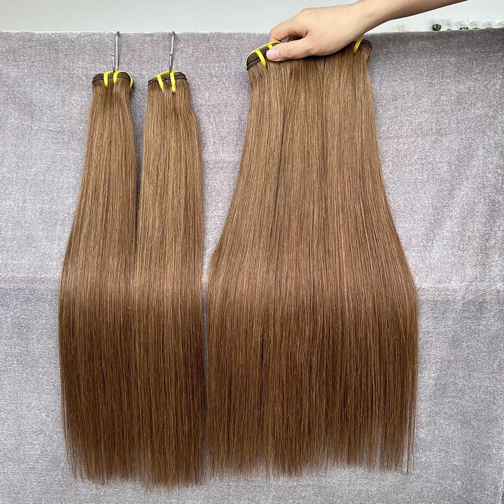 #4 Chocolate Brown Bone Straight Human Hair Bundles 10A Grade 100% Brazilian Virgin Cuticle Aligned Hair Bundles Vendor
