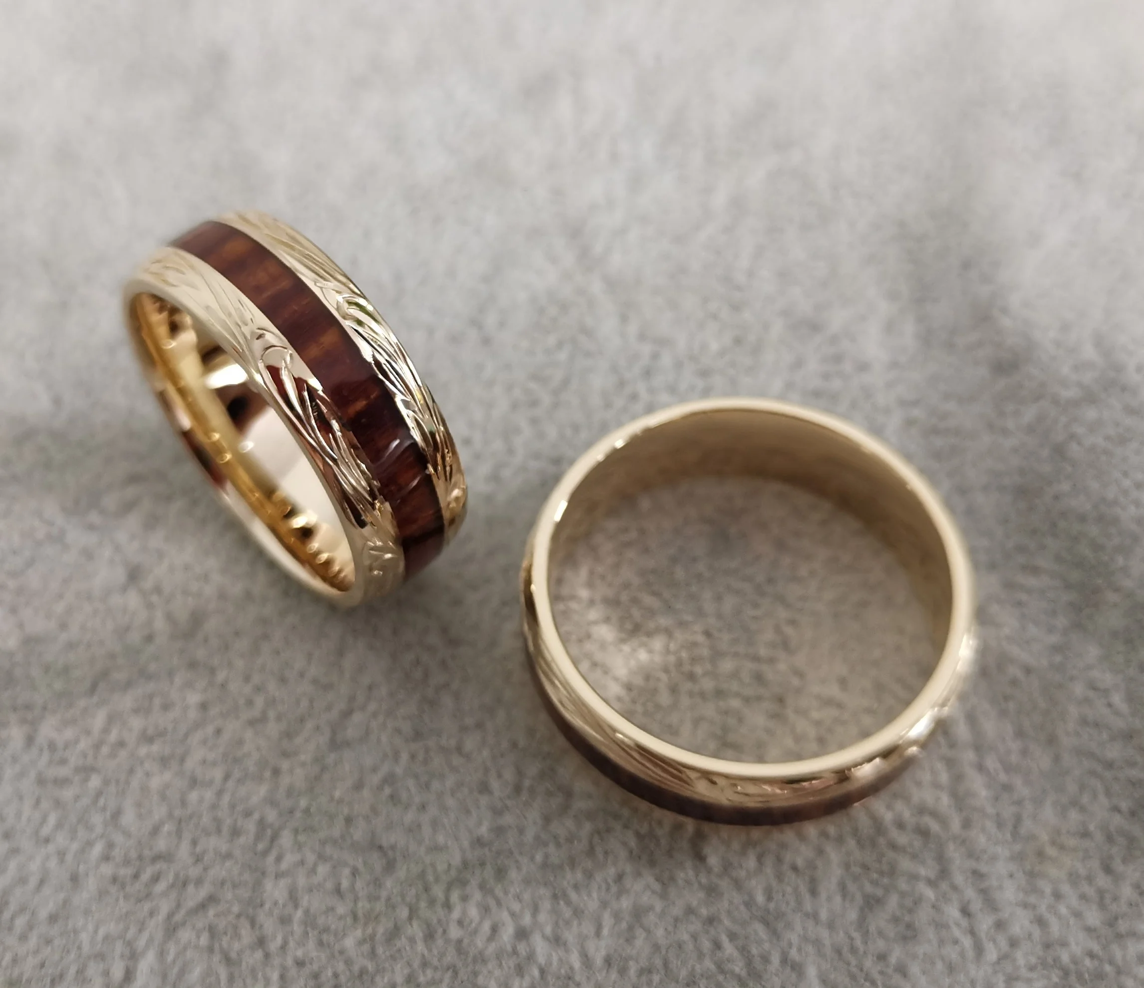 Customized sterling silver Hawaii KOA wood opal gemstone men rings silver 925