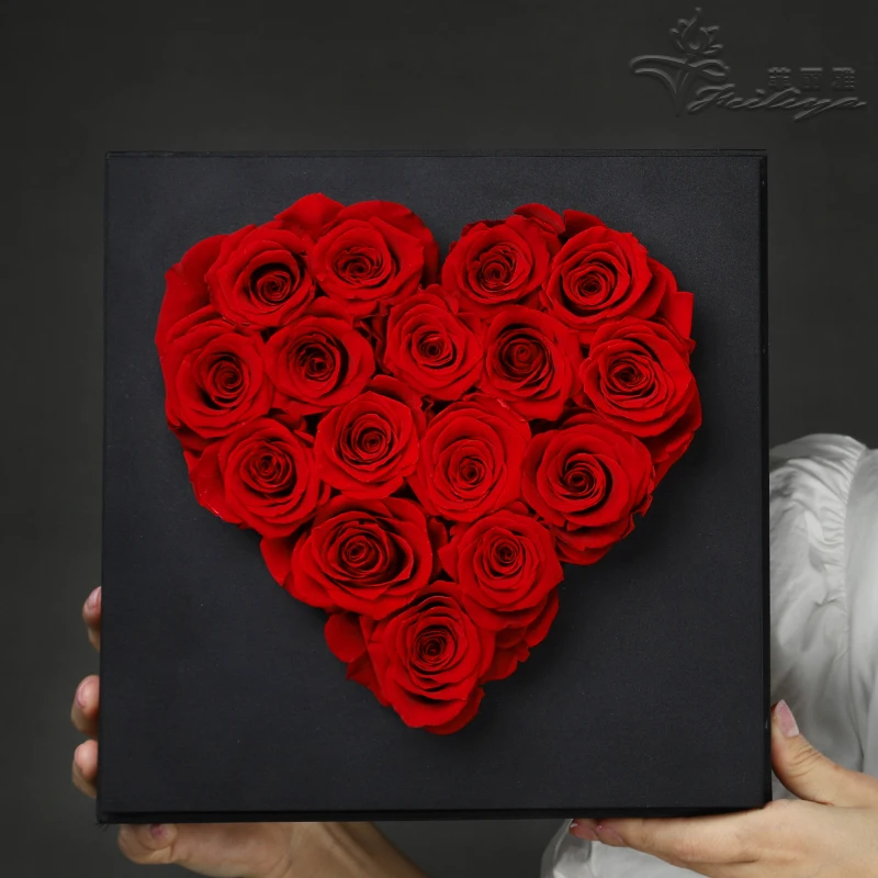 EVERY LOVE Hat Box Rose Bouquet Designer Inspired Box with Real Roses last a year Flower Arrangement for Valentines day gift