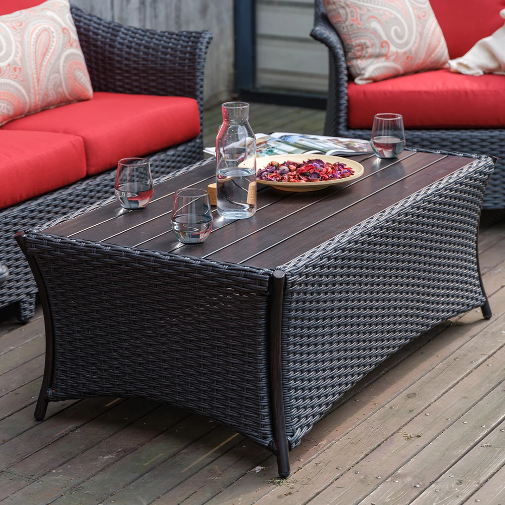 Aluminium Frame Wicker Rattan Outdoor Furniture Aluminum Sofa Set All Weather Garden Sets