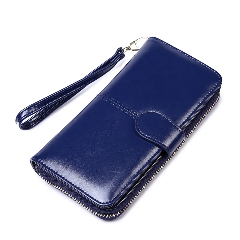 Candy Color PU Leather Buckle Female Card Phone Pocket Money Holder Zipper Ladies Purse Clutch Bag Women Long Wallet