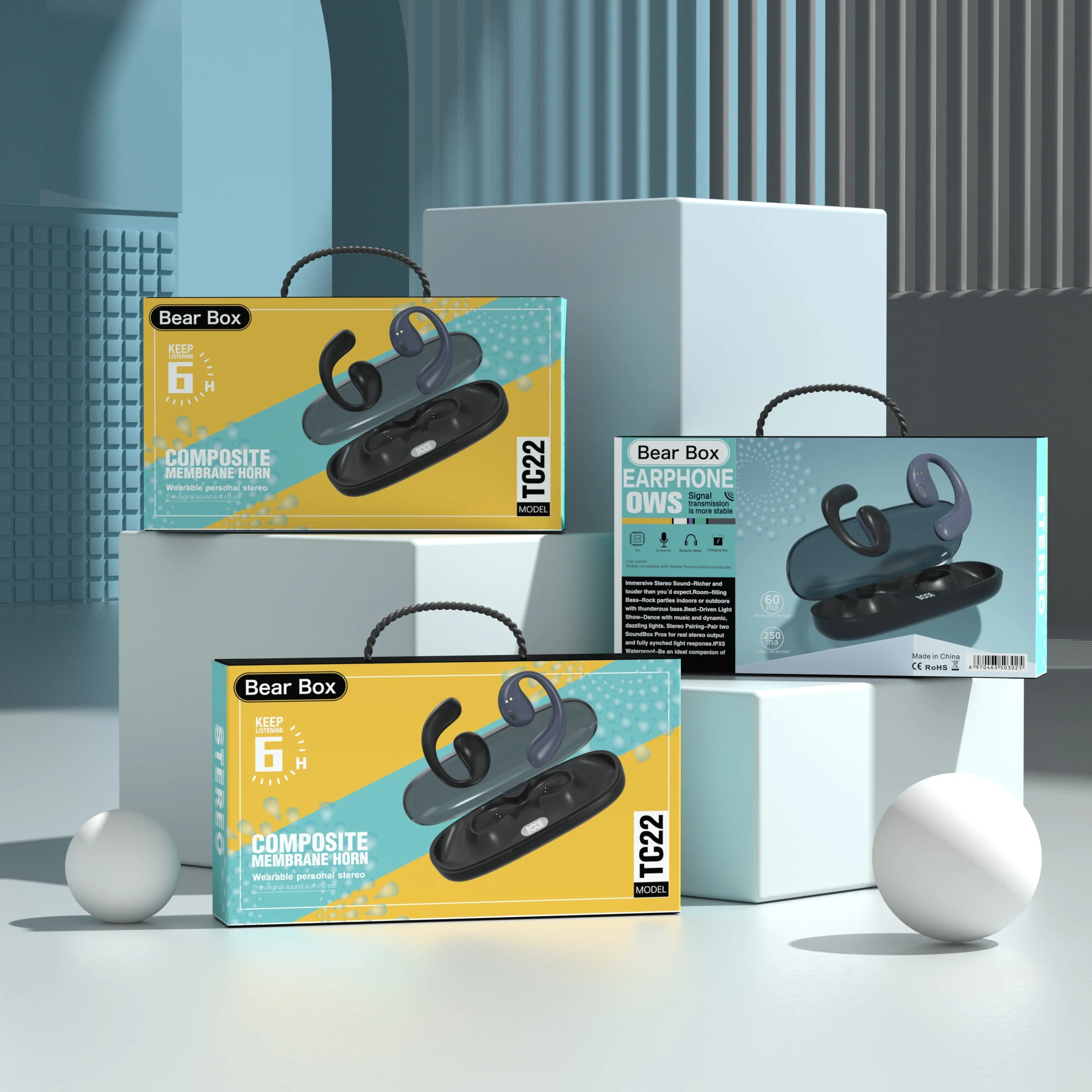 Fashion Earphone Products Packaging Paper Box Design With  Logo