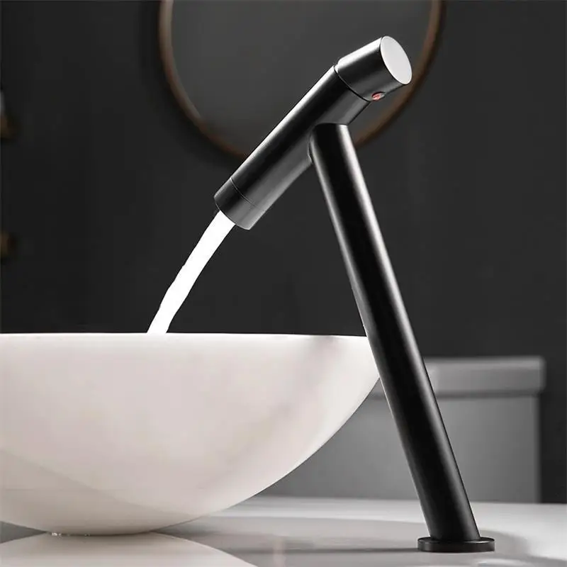 LONGSTAR Manufacturers Special Brass Basin Faucet Bathroom Cold and Hot Countertop Basin Black Chrome Brushed Gold Faucet