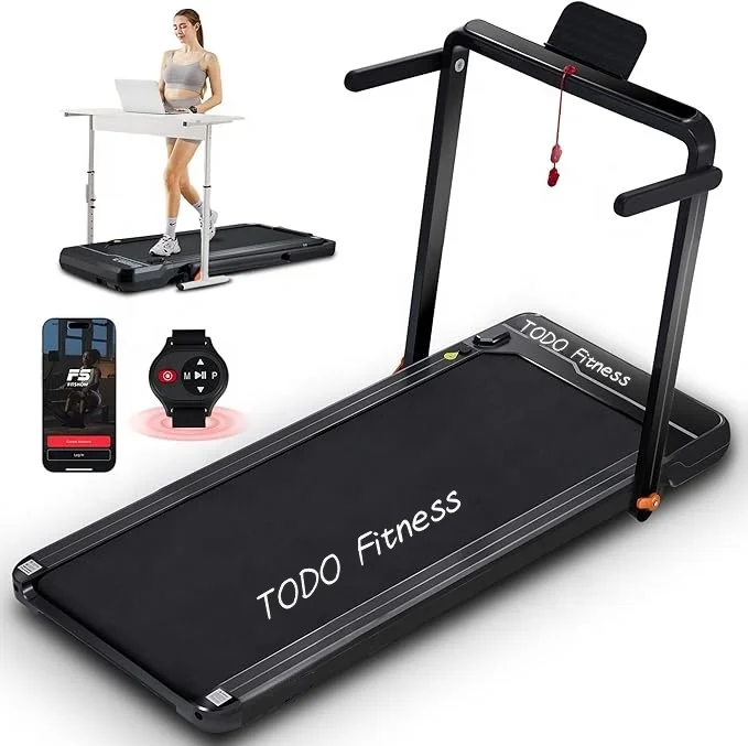2 in 1 Folding Treadmill, 2.5HP Under Desk Treadmill Portable Walking Pad Treadmills for Home Office with Dual LED Display