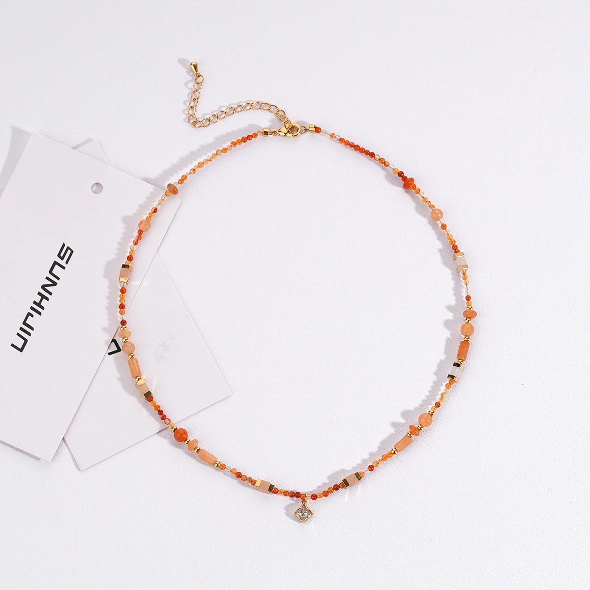 2024 Hot Style Charm Beads Accessories Zircon Pendant Jewelry Natural Stone Beaded Necklaces for Women