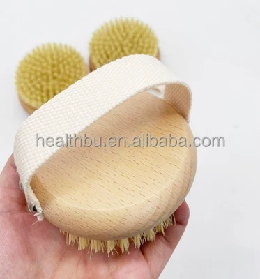 Manufacturers Wooden body brush vegan body brush bristle sisal massage brush wholesale